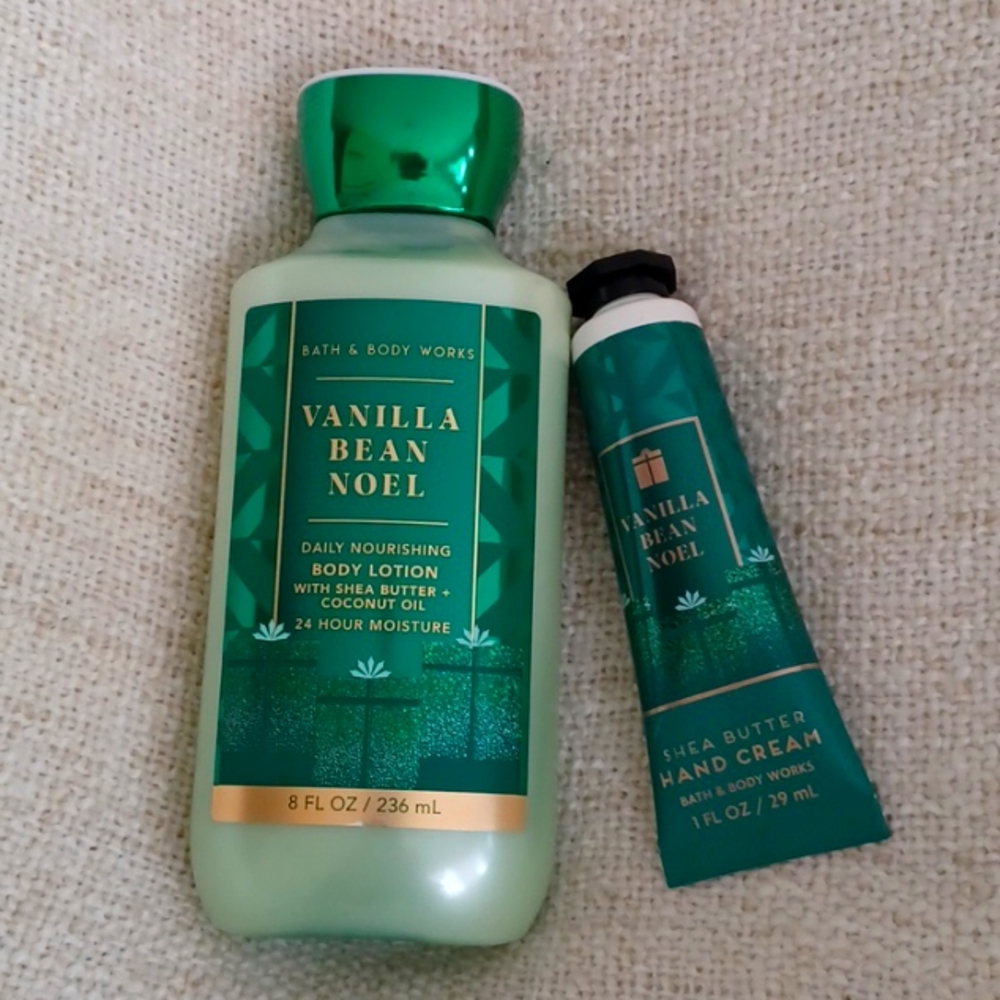 Bath & Body Works, Vanilla Bean Noel Body Lotion and Hand Cream.